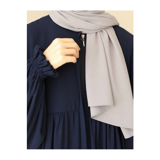 Silk Abaya Navy Blue Women Standard