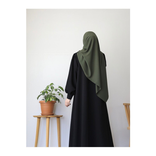 Plain Crepe Abaya Black Women 2