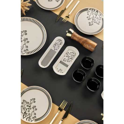 Ceramic 18 Piece Breakfast Set For 8 Persons White