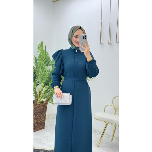 Dubai Crepe Abaya With Ruffle Sleeves