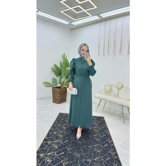 Dubai Crepe Abaya With Ruffle Sleeves