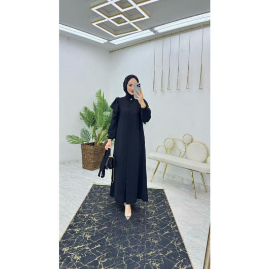 Dubai Crepe Abaya With Ruffle Sleeves