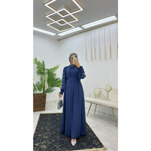 Dubai Crepe Fabric Fake Thin Very Stylish Women's Abaya