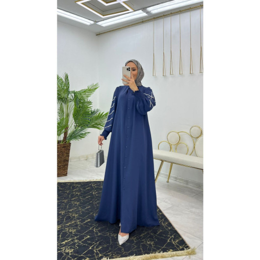 Dubai Crepe Fabric Fake Thin Very Stylish Women's Abaya