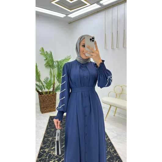 Dubai Crepe Fabric Fake Thin Very Stylish Women's Abaya