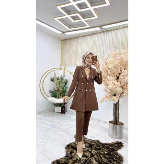 Women's Trousers Jacket Two Piece Set