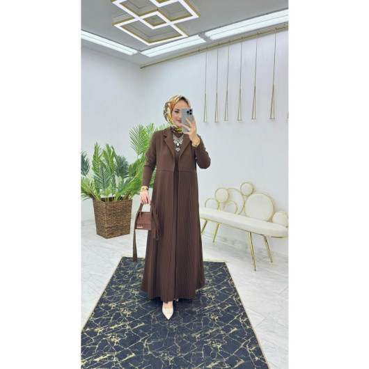 Designer Women's Dress And Abaya Two Piece Set