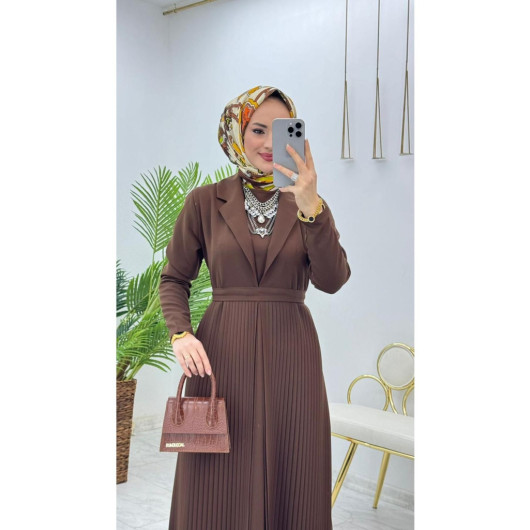 Designer Women's Dress And Abaya Two Piece Set