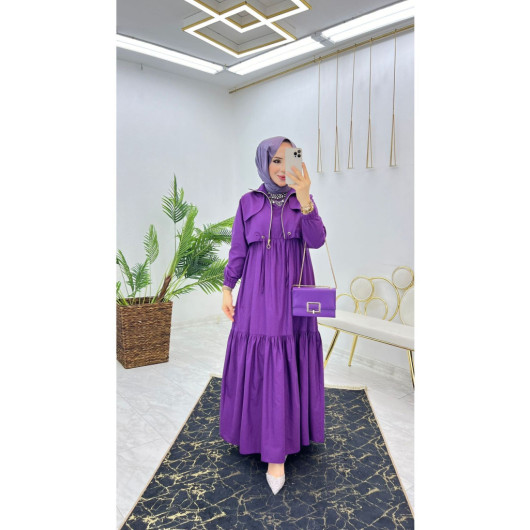 Summer Long Hijab Women's Dress With Pocket