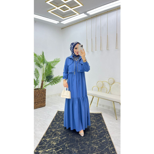 Summer Long Hijab Women's Dress With Pocket