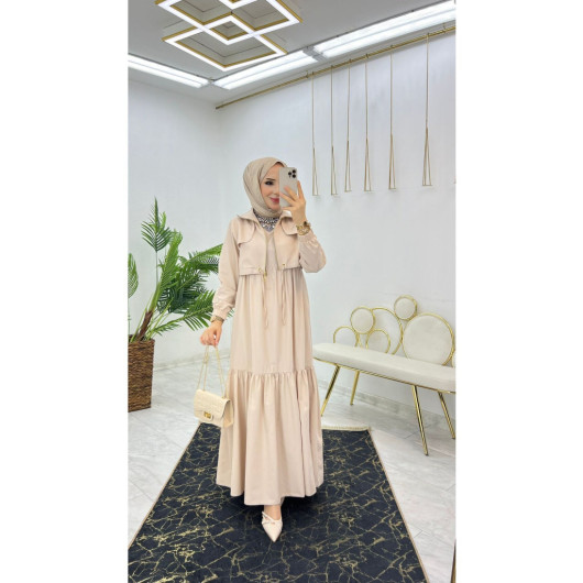 Summer Long Hijab Women's Dress With Pocket