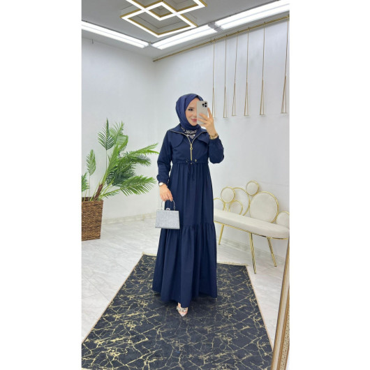 Summer Long Hijab Women's Dress With Pocket