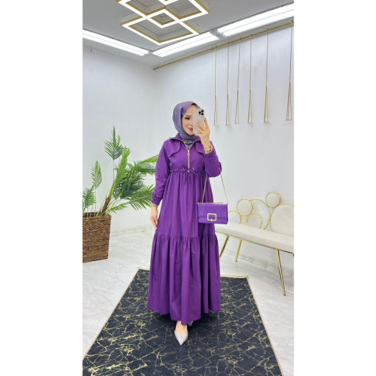 Summer Long Hijab Women's Dress With Pocket