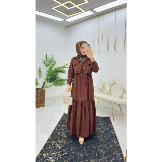 Summer Long Hijab Women's Dress With Pocket