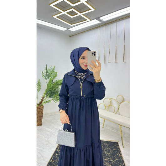 Summer Long Hijab Women's Dress With Pocket