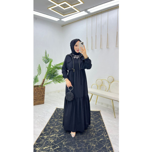 Summer Long Hijab Women's Dress With Pocket