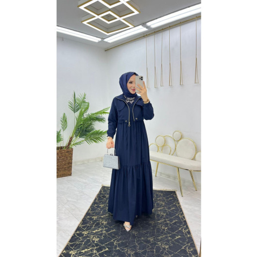 Summer Long Hijab Women's Dress With Pocket