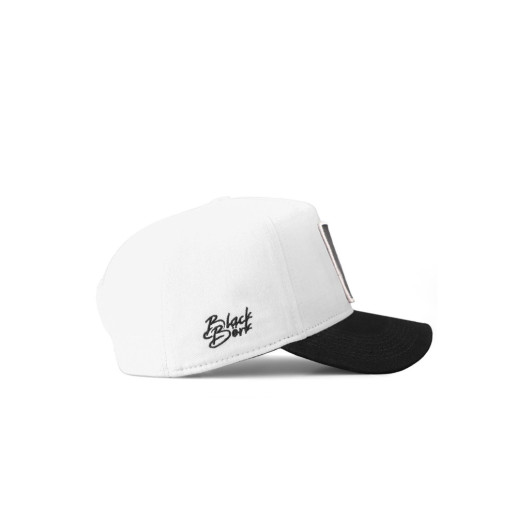 Unisex White Black Peaked Hat With Number 7 Code Logo