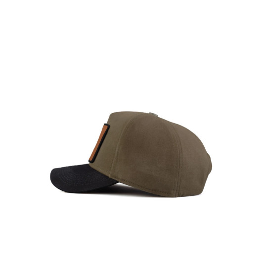 Baseball Lion Logo Unisex Khaki Black Peaked Hat