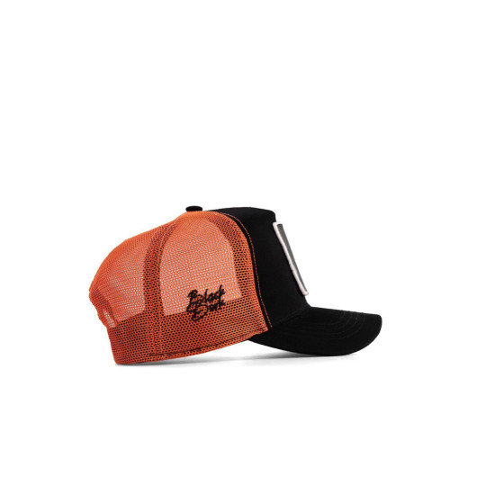 Trucker Lion Code Logo Unisex Black Orange Hat