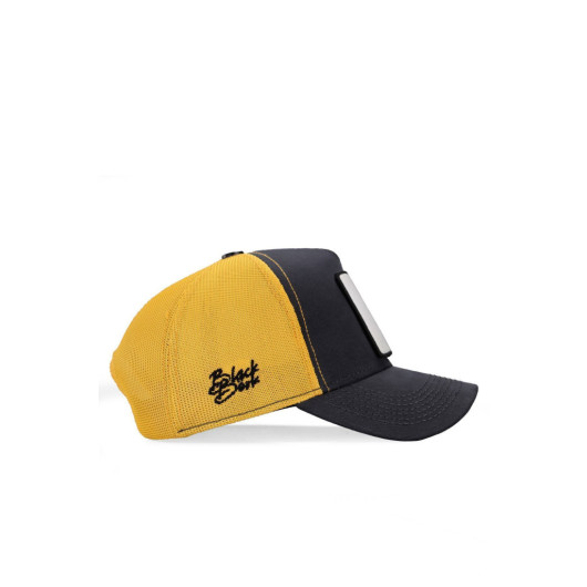 Unisex Dark Anthracite Yellow Hat With Horse Logo