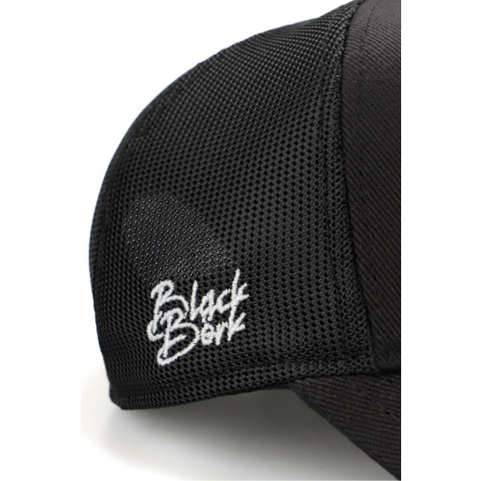 Trucker B Letter Code Logo Unisex Black Hat