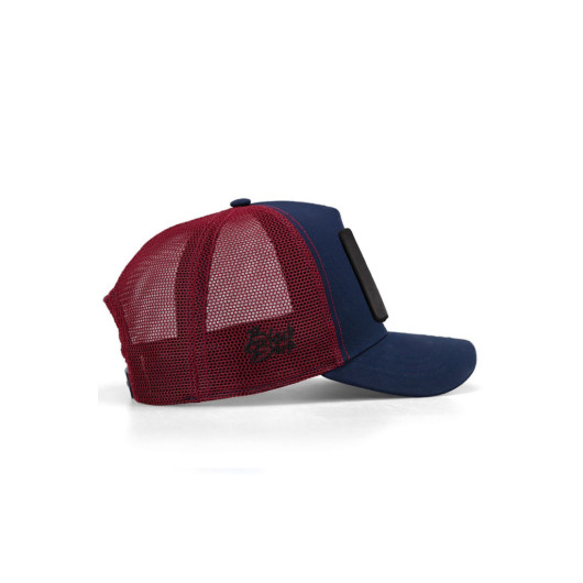 See You Later Never Code Logo Unisex Navy Blue Burgundy Hat