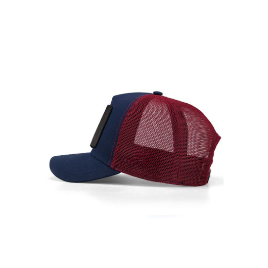 See You Later Never Code Logo Unisex Navy Blue Burgundy Hat