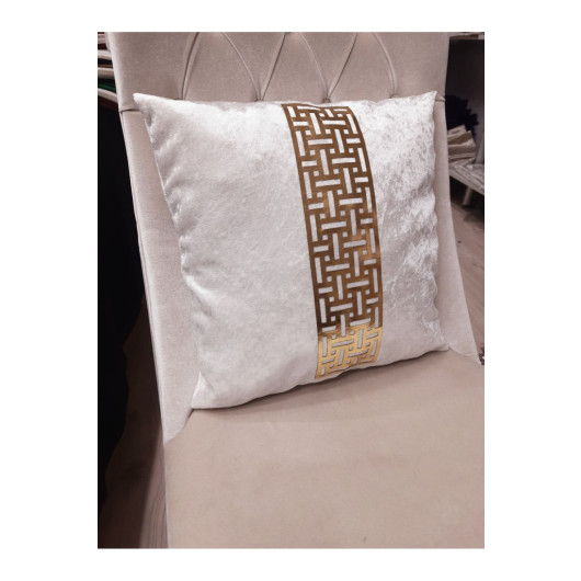 2 Pieces Decorative Velvet Cushion Cover Cream Color