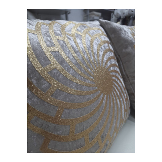 2 Pieces Decorative Velvet Cushion Cover Mink Gold Color