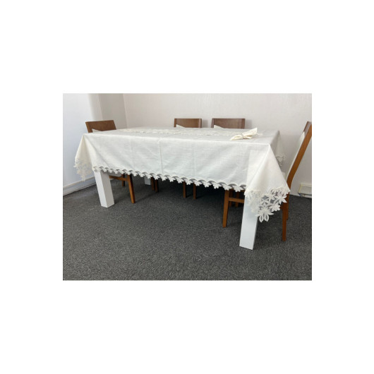 Cream Color 12 Person Tablecloth Set 26 Pieces