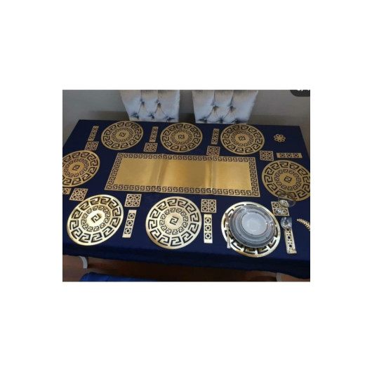 Decorative Easy Clean Gold Color Table Runner Set 25 Piece