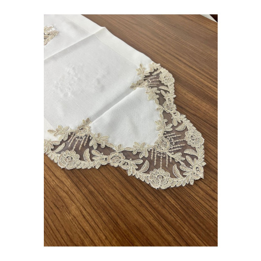 Maria Gold Cream Lace 1 Piece Runner