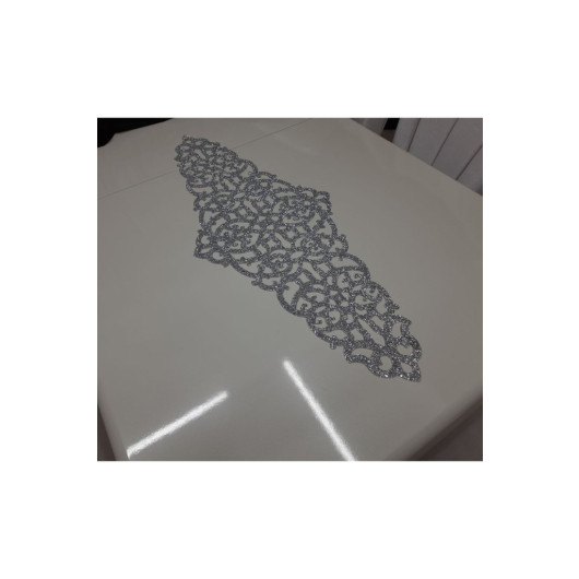 Cutwork Runner, 100Cmx40Cm, Sparkling Lux, Silver