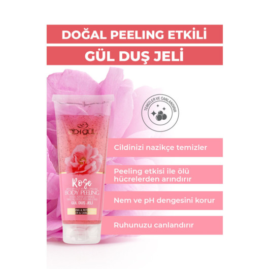 Rose Body Peeling Natural Apricot Kernel Grains 250 Ml