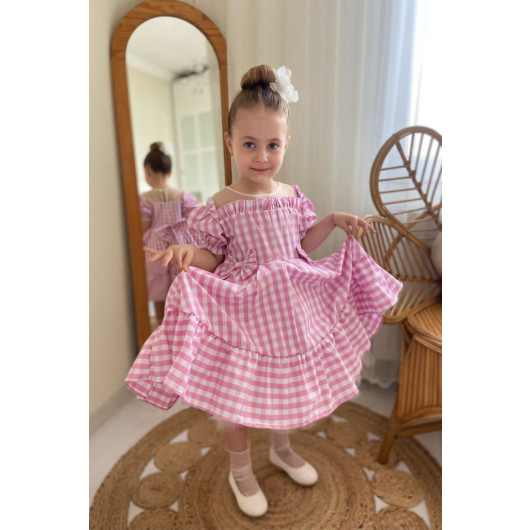 Girl Child Stylish Pink Dress Pink 3, 4 Years