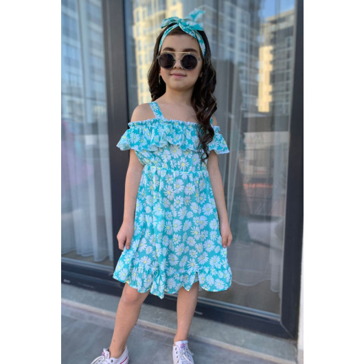 Mint Daisy Girl Dress Mint 2, 3 Years Old