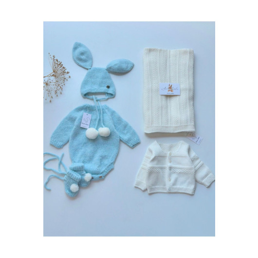 Newborn Baby Gift Box Rompers 0 12 Months Blue