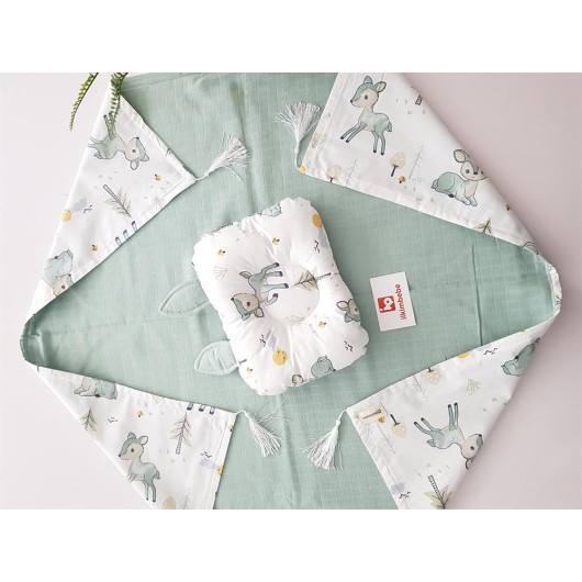 Tree Ceylan Muslin Baby Blanket And Pillow With Ears