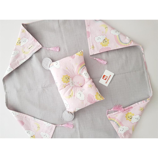 Rainbow Muslin Newborn Blanket And Pillow Set