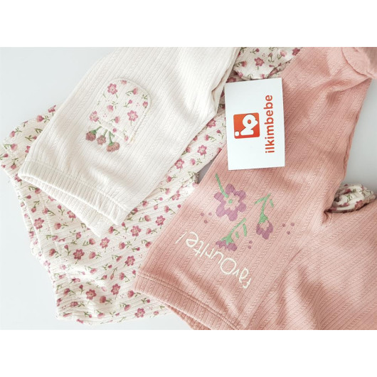 3Pcs Newborn Baby Girls Pajama Pants Set