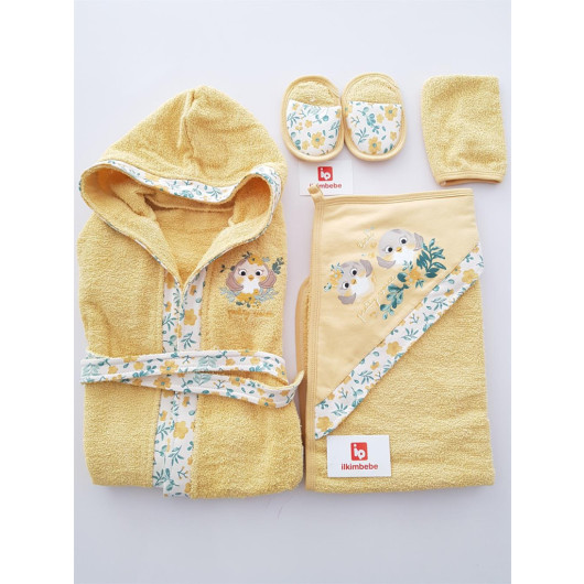 Floral Bird Bathrobe Set