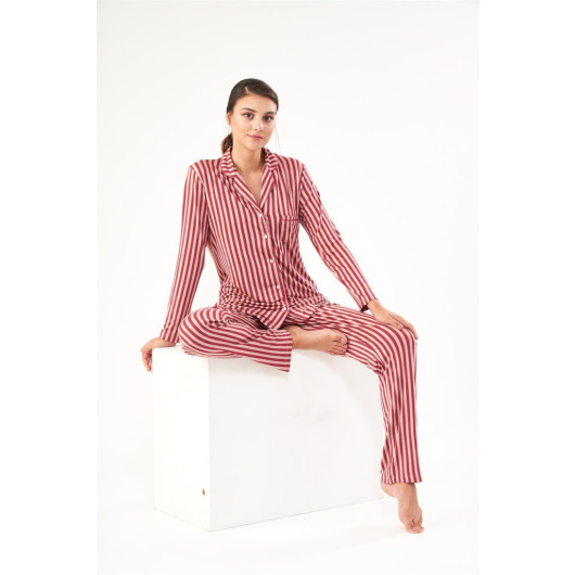 Striped Women Pajama Set