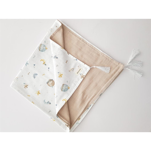 Dolunay Muslin Baby Blanket And Pillow With Ears