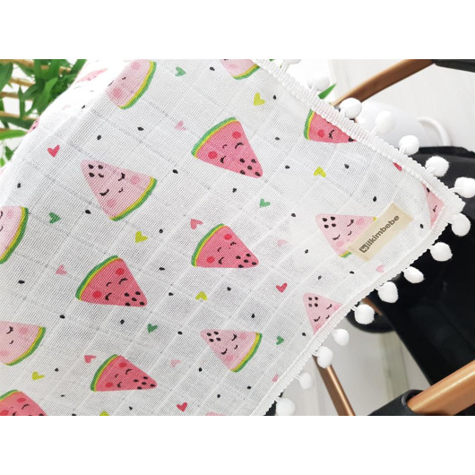 Watermelon Pompom Stroller Cover