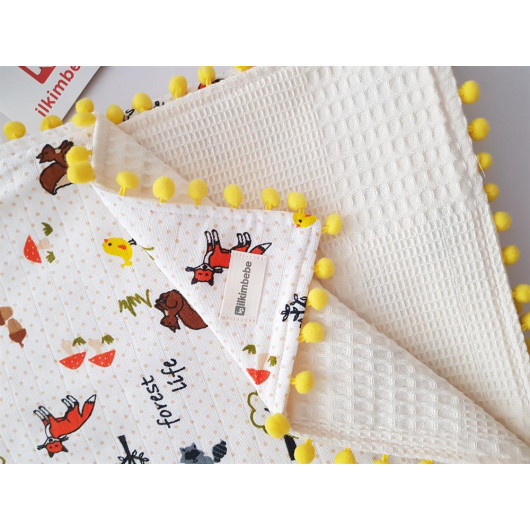 Forest Animals Pleated Muslin Blanket 85X90