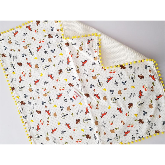 Forest Animals Pleated Muslin Blanket 85X90