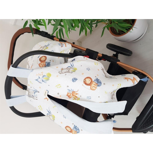 Safari Animals Double Layer Stroller Cover