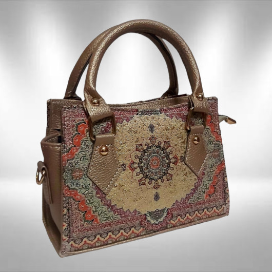 Authentic Woven Handmade Bag Orange Gold