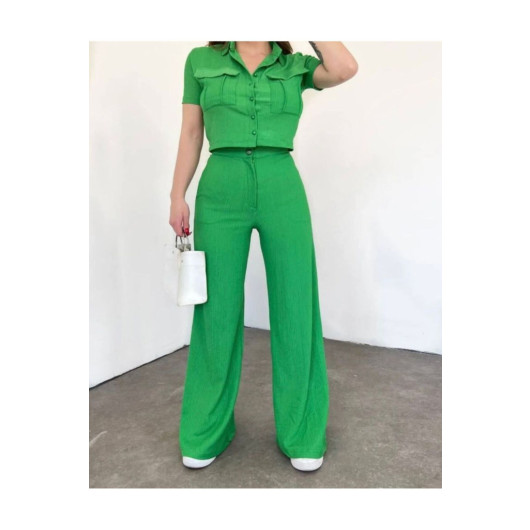 Women Button Detailed Pants Set